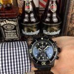 Perfect Replica Blancpain Fifty Fathoms Chronograph All Black Case Luminous Dial 42 MM Quartz Watch